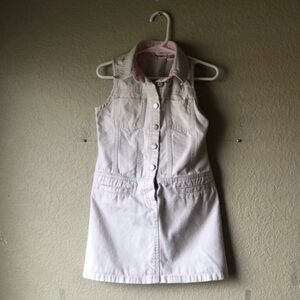 Cherokee Dress Y2K Light Tan Khaki Button Down Casual Sleeveless Dress XS 4/5